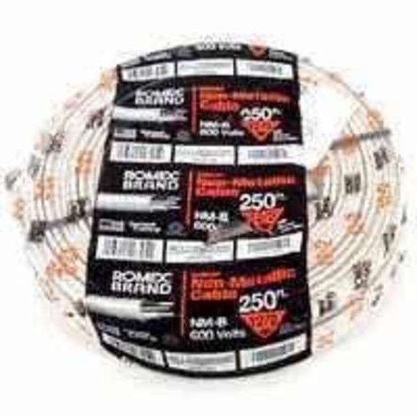 Southwire Southwire 14/3NM-WGX250 Type NM-B Sheathed Cable, 14 AWG, 250 ft L, White Nylon Sheath 14/3NM-WGX250